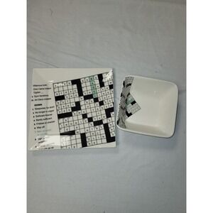 Fishes Eddy Crossword‎ Puzzle Dish Set Square Plate/Bowl New York Times